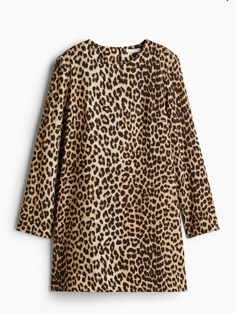 NWT H&M Chiffon Blouson DRESS Tunic BLOGGER BROWN LEOPARD LONG SLEEVE Sz M